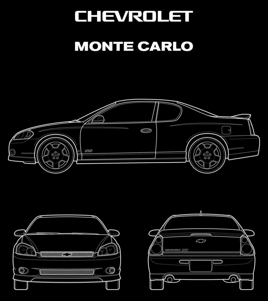 2005 Chevrolet Monte Carlo car blueprint vector