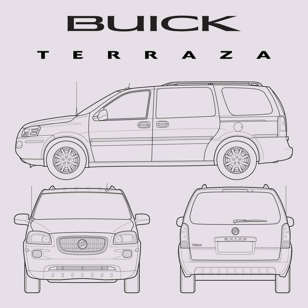 2005 Buick terraza coche Plano vector