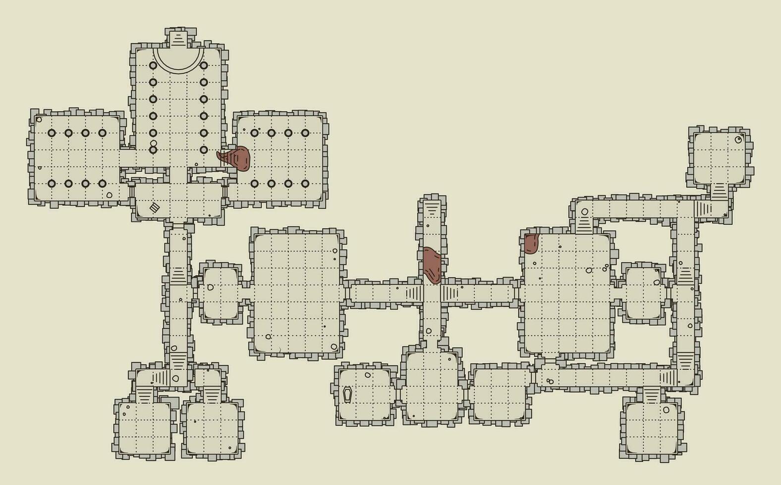 Dungeon game asset. Top view. Vector illustration.