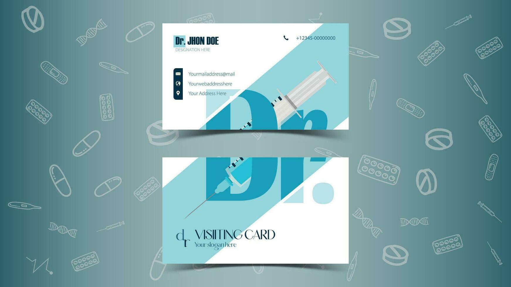 Dr visiting card template vector