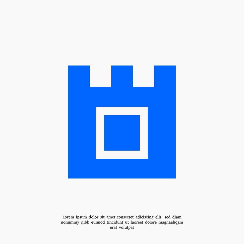 castle rectangle logo design template vector
