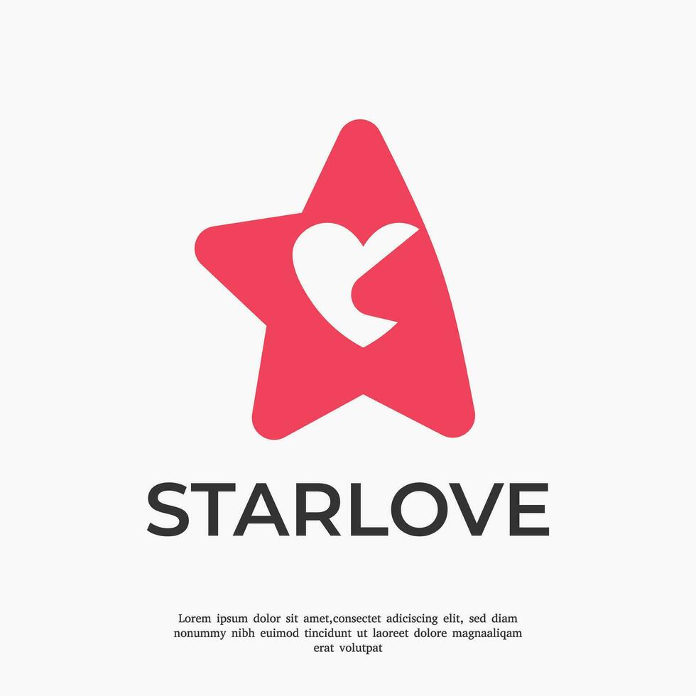 estrella abrazo amor logo diseño modelo vector