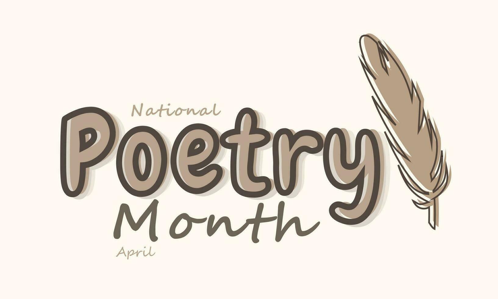 National poetry month. background, banner, card, poster, template