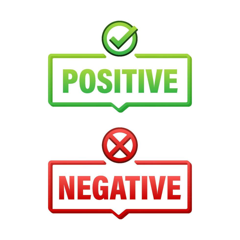 Positive and Negative Feedback Concept Bubbles Vector Illustration with Check and Cross Icons