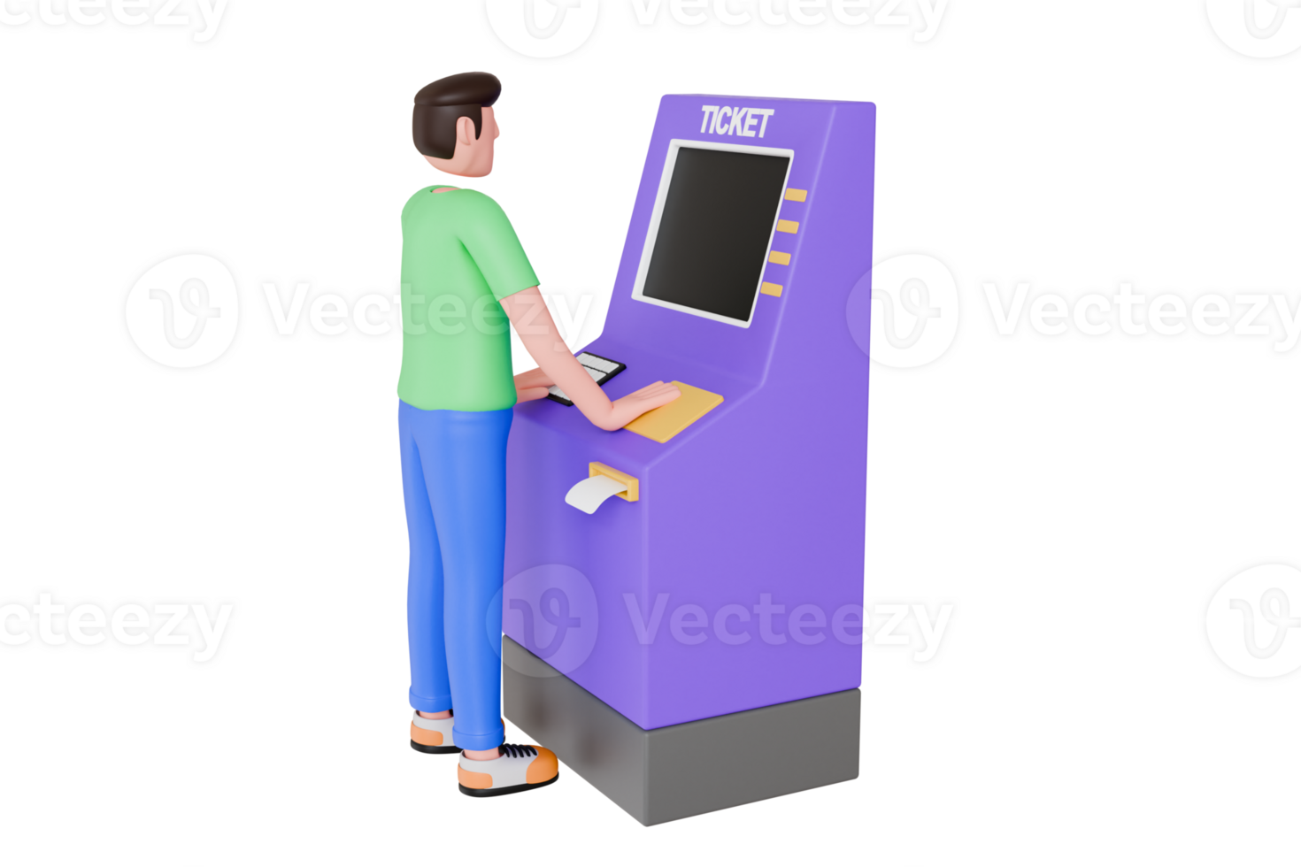 Ticket machine 3d illustration. ticket vending machine 3d illustration png