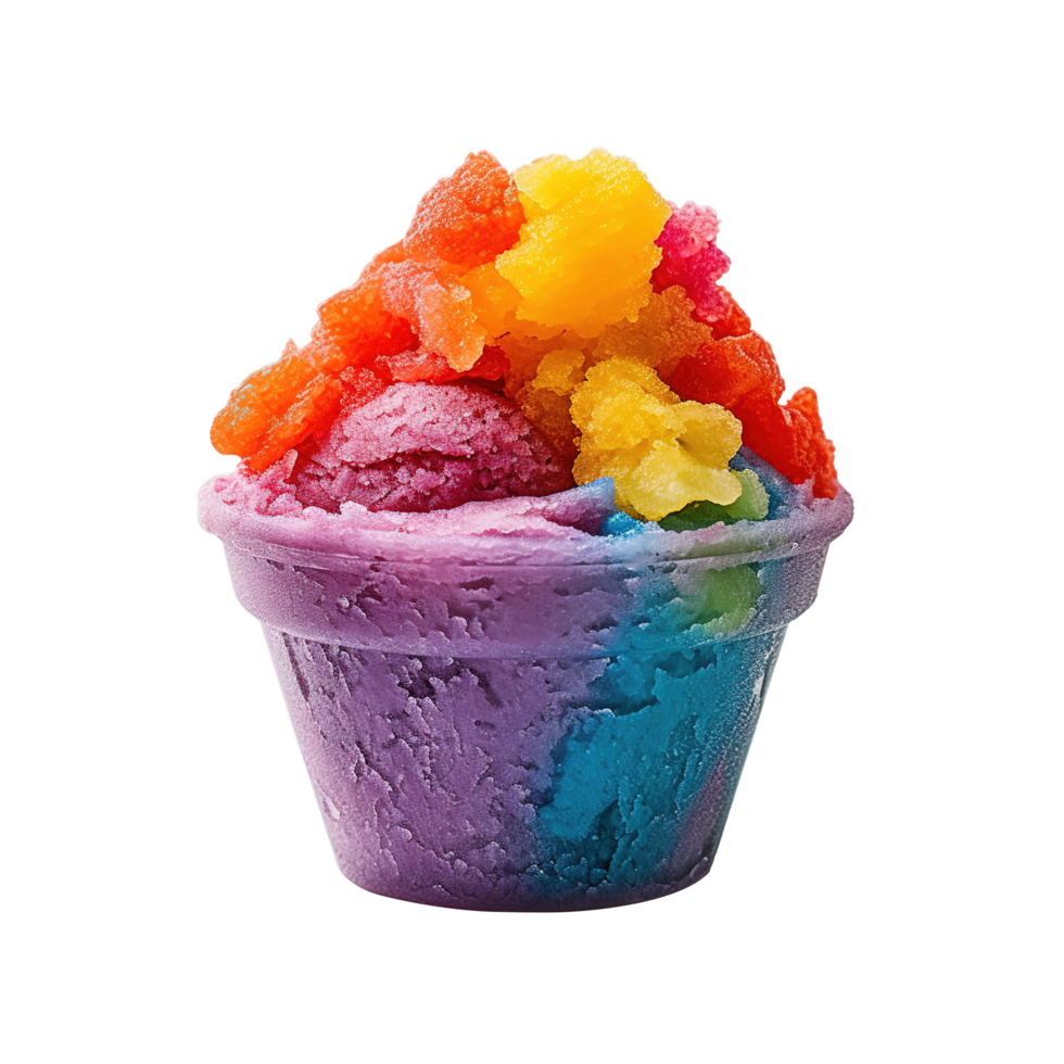 AI generated Rainbow Shaved ice on transparent background png