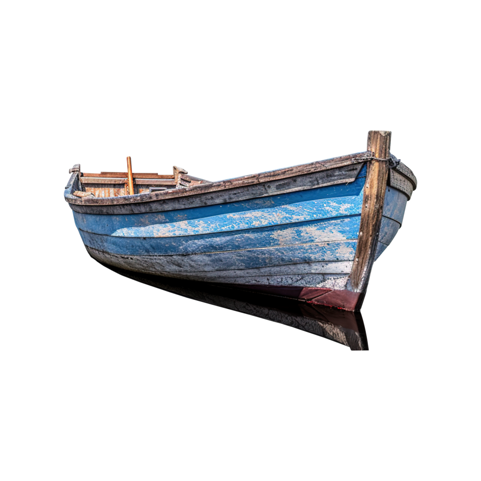 AI generated wooden boat on transparent background png