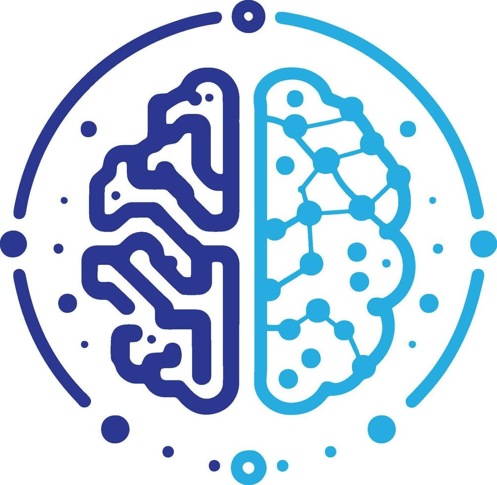 Digital Brain Ai Logo Template Vector