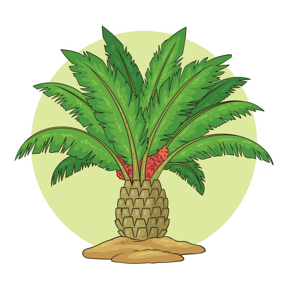 hand drawn palm oil tree vector