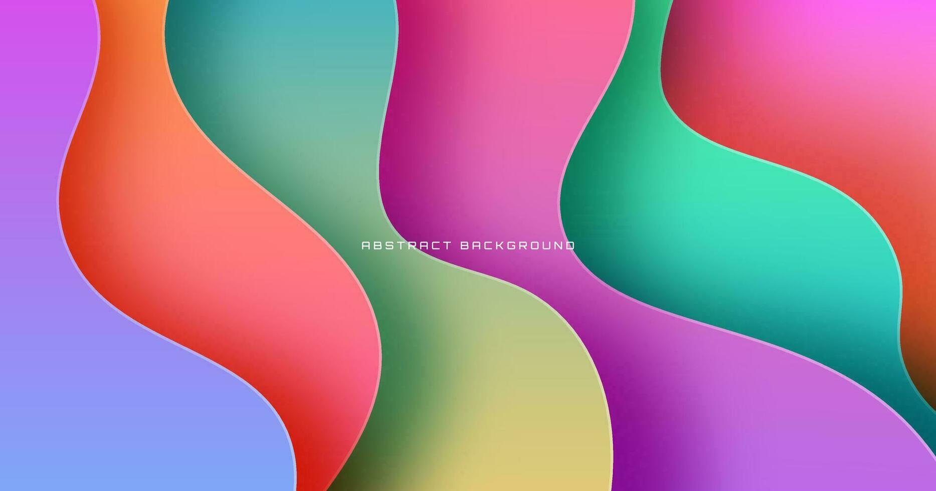 3D colorful geometric abstract background overlap layer on bright space with waves decoration. Minimalist modern graphic design element cutout style concept for banner, flyer, card, or brochure cover vector