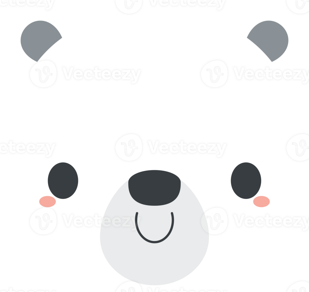 Cute polar bear cartoon character. Flat design illustration. png