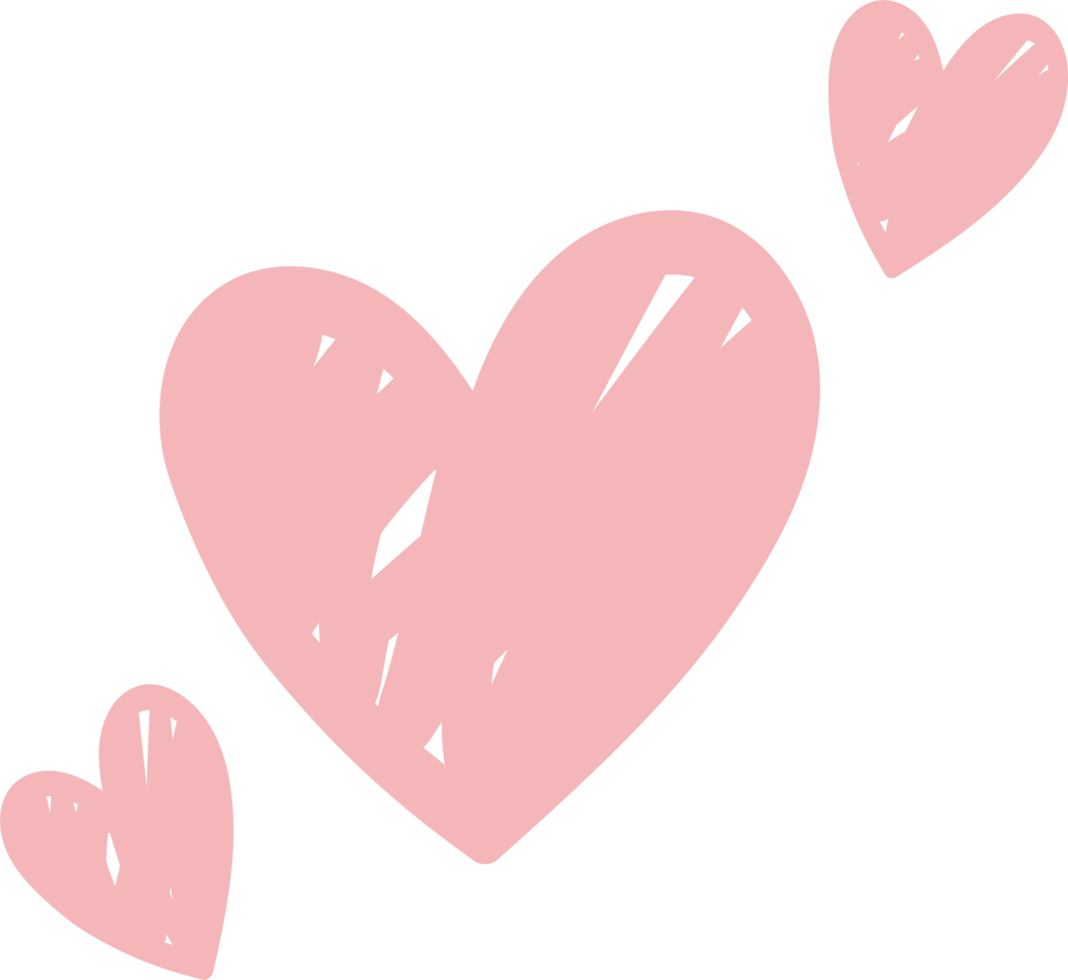 süß Pastell- Rosa Hand gezeichnet Gekritzel Herz Symbol. png