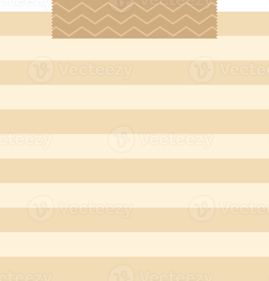 Neutral kraft paper notes with decoration tapes. Flat illustration