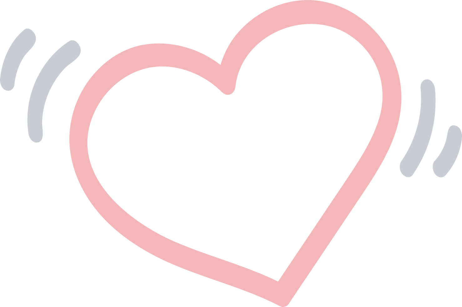 cute pastel pink hand drawn doodle heart icon. png