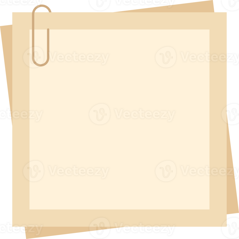 Neutral kraft paper notes with decoration tapes. Flat illustration. png