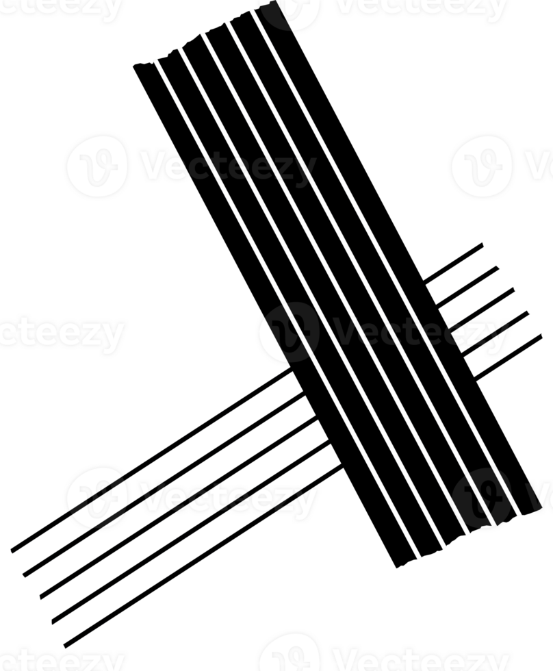 Black and white minimal patterned paper decoration tape. Flat design illustration. png