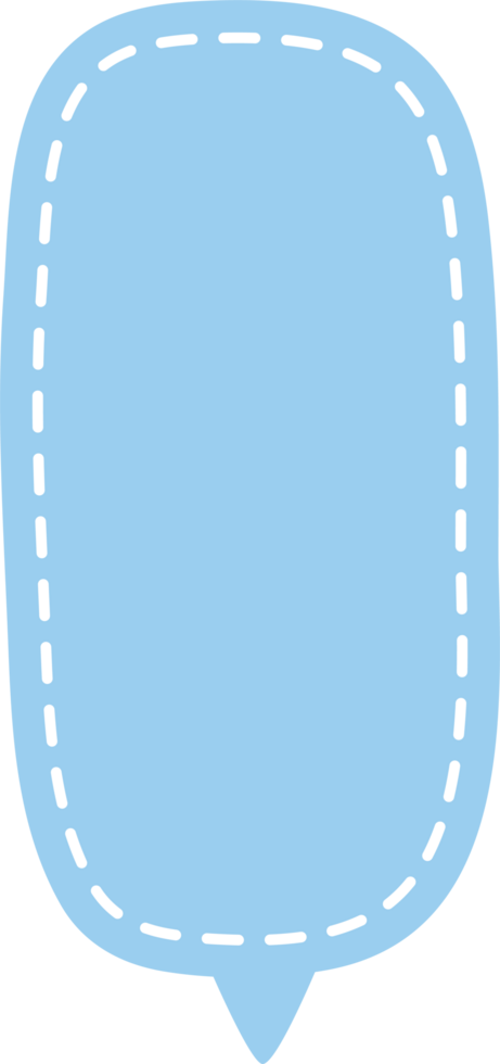 Cute pastel blue hand drawn speech bubble frame icon. Doodle illustration. png