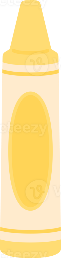 Cute pastel colored crayon icon. Flat design illustration. Back to school concept. png