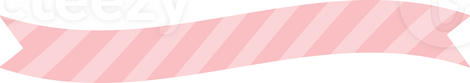 Cute pastel pink patterned ribbon label. Flat design illustration. png