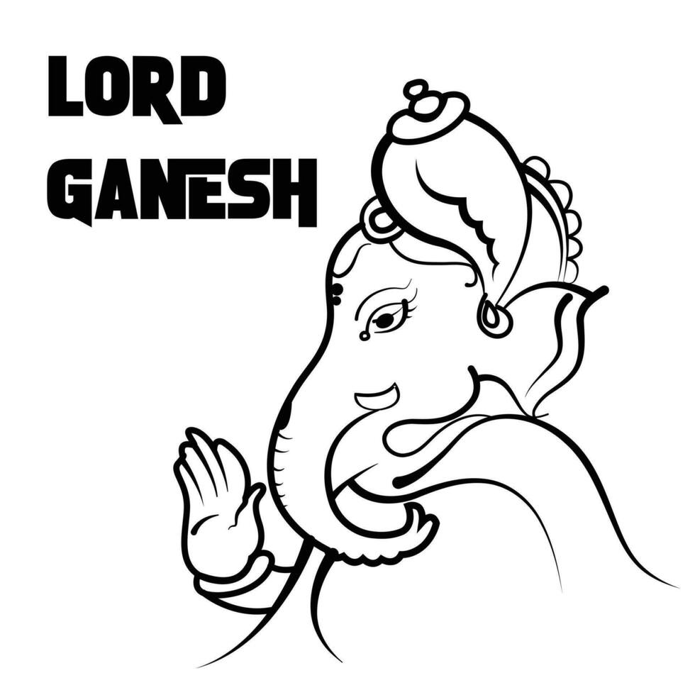 LORD GANESH VECTOR LINE ART