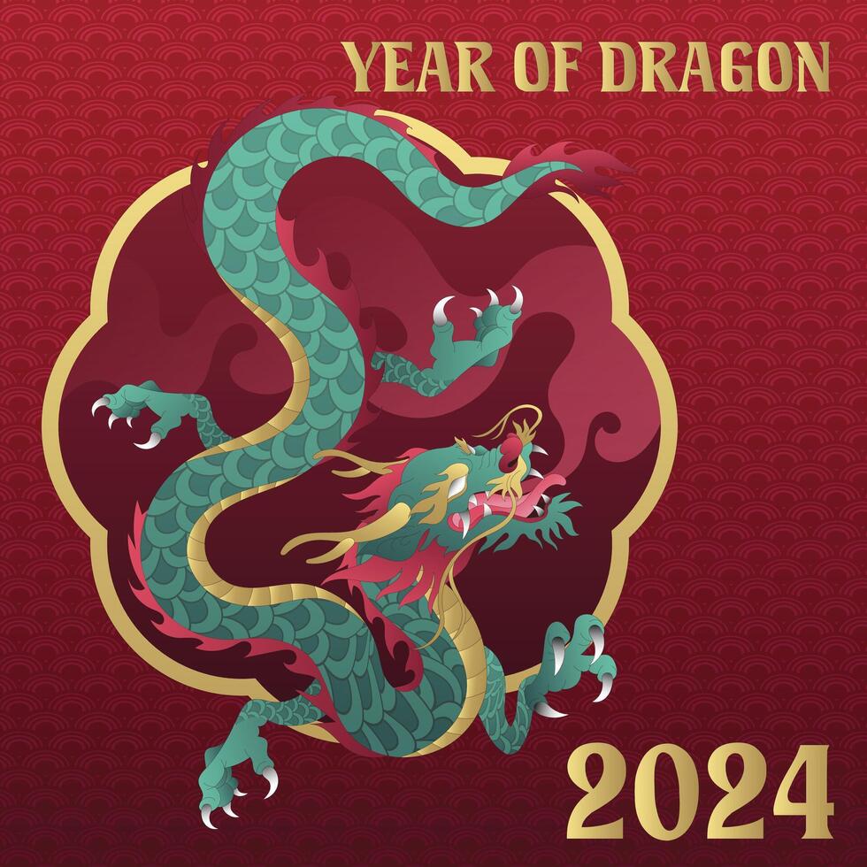 YEAR OF DRAGON 2024 POSTER 36392262 Vector Art at Vecteezy