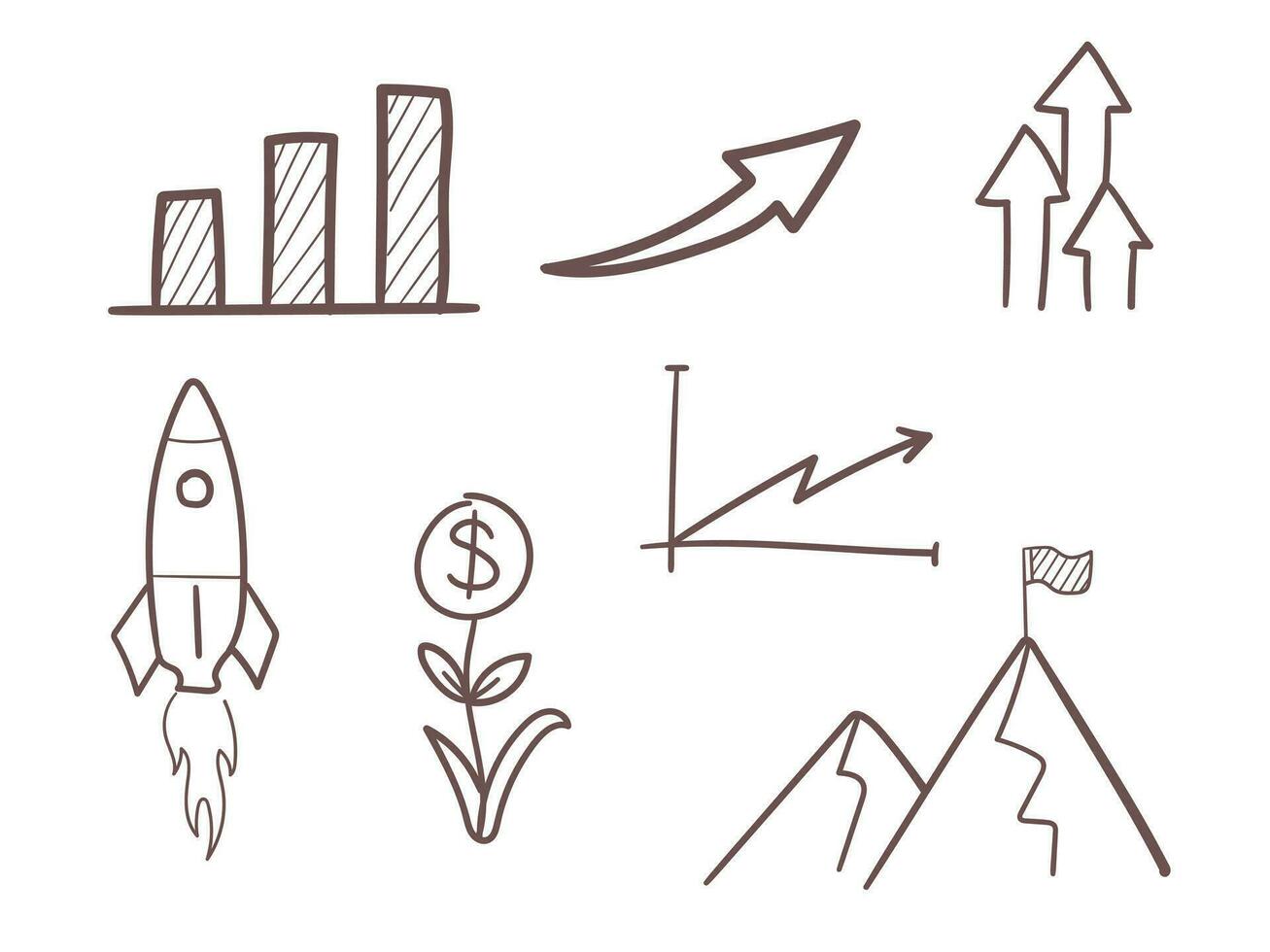 Business progress. Hand drawn sketch business opportunity, career progress vector