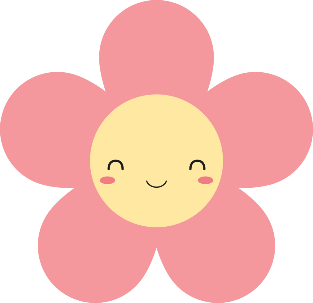 Cute flower icon. Flat design illustration. png