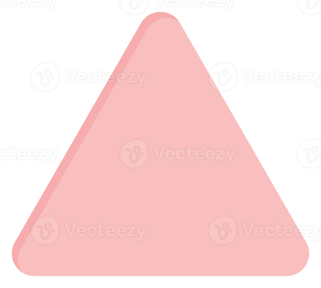 Blank cute pastel pink triangle shape icon. Flat design illustration. png