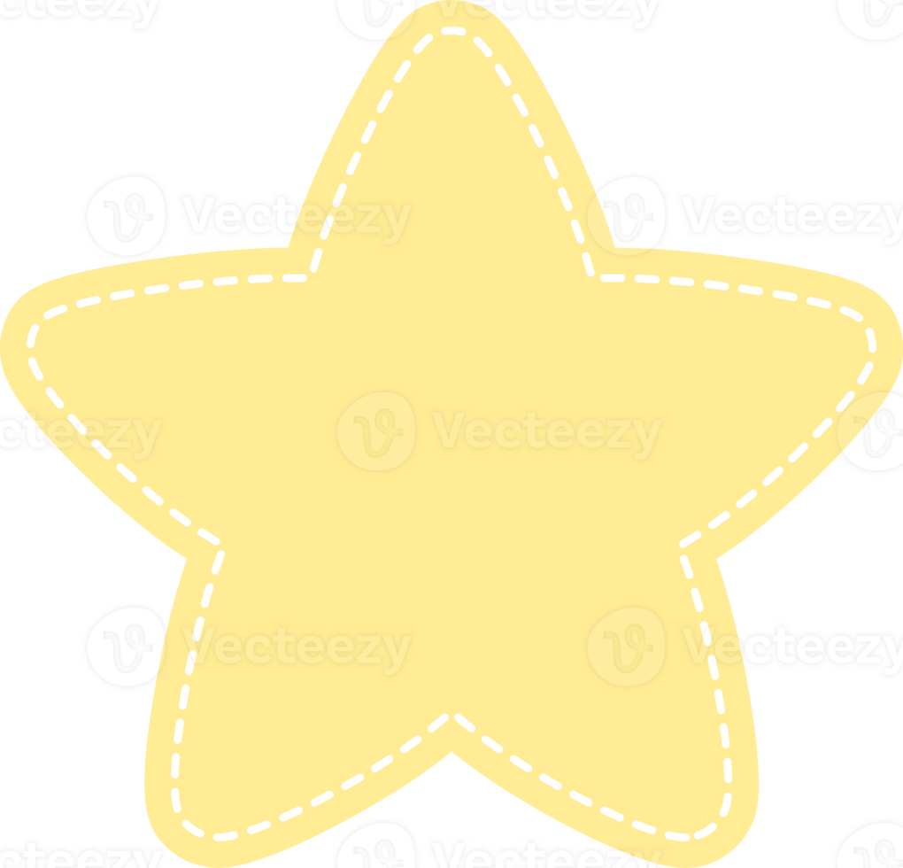 Blank cute pastel yellow star shape icon. Flat design illustration. png
