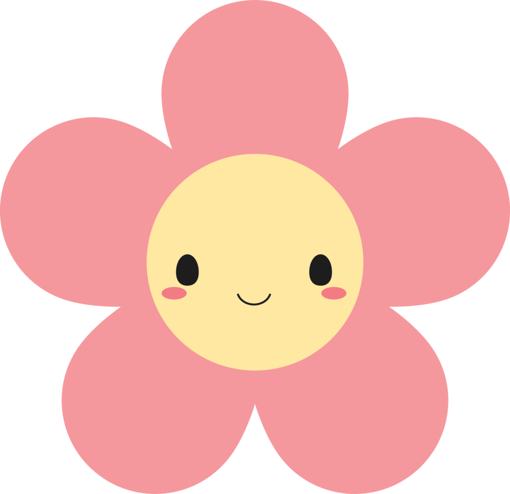 Cute flower icon. Flat design illustration. png
