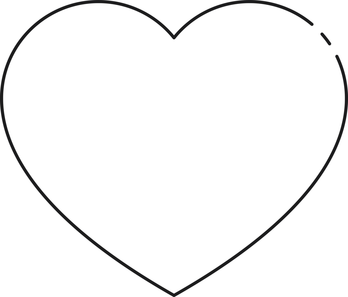 Minimal heart icon. Line art design. png