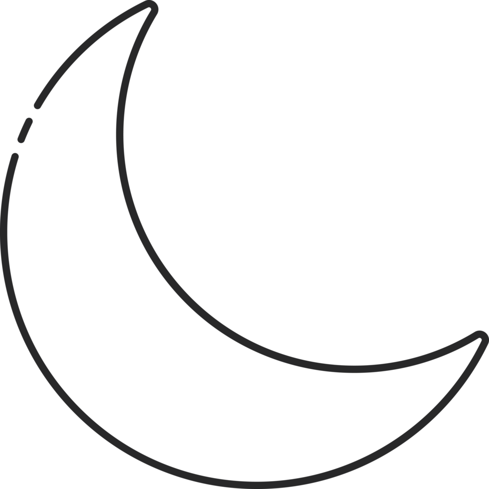 Line art design of moon icon png