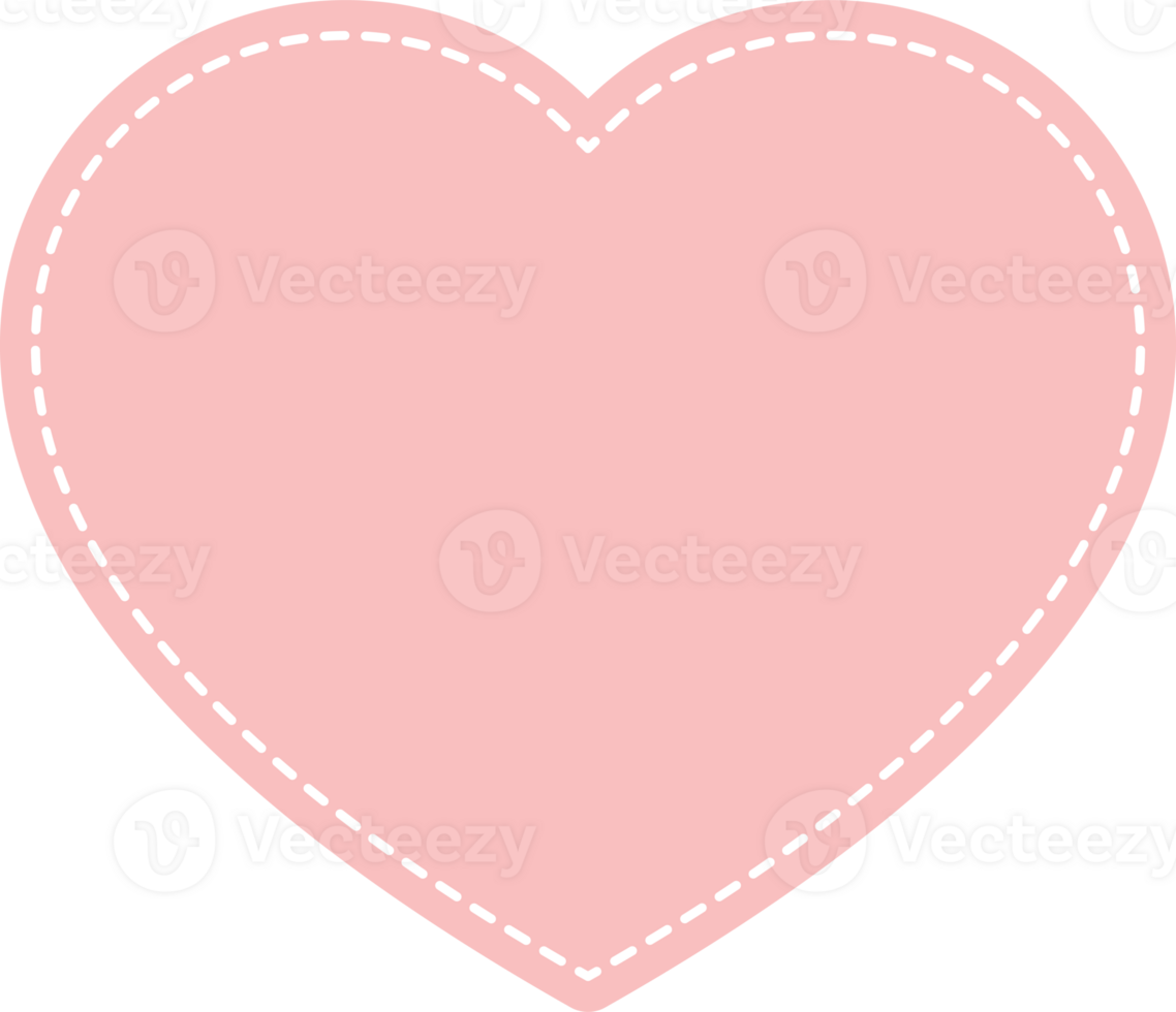 Blank cute pastel pink heart shape icon. Flat design illustration. png