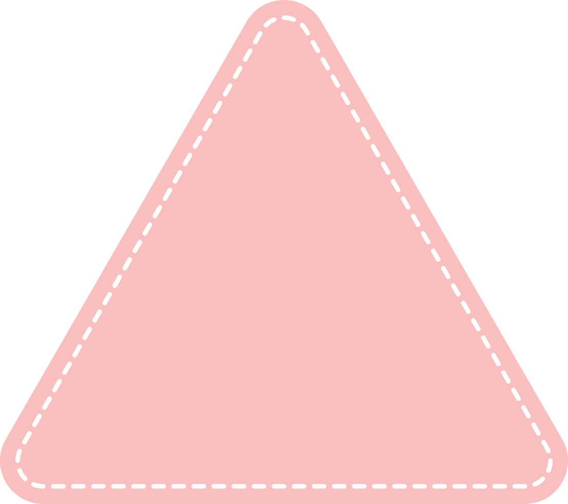 Blank cute pastel pink triangle shape icon. Flat design illustration. png