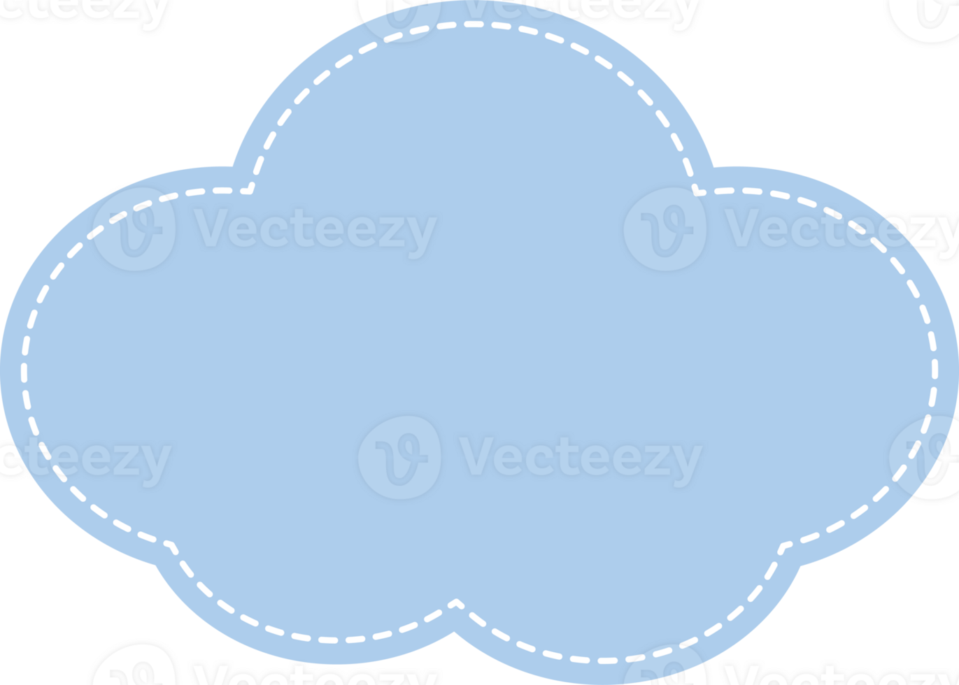 Blank cute pastel blue cloud shape icon. Flat design illustration. png