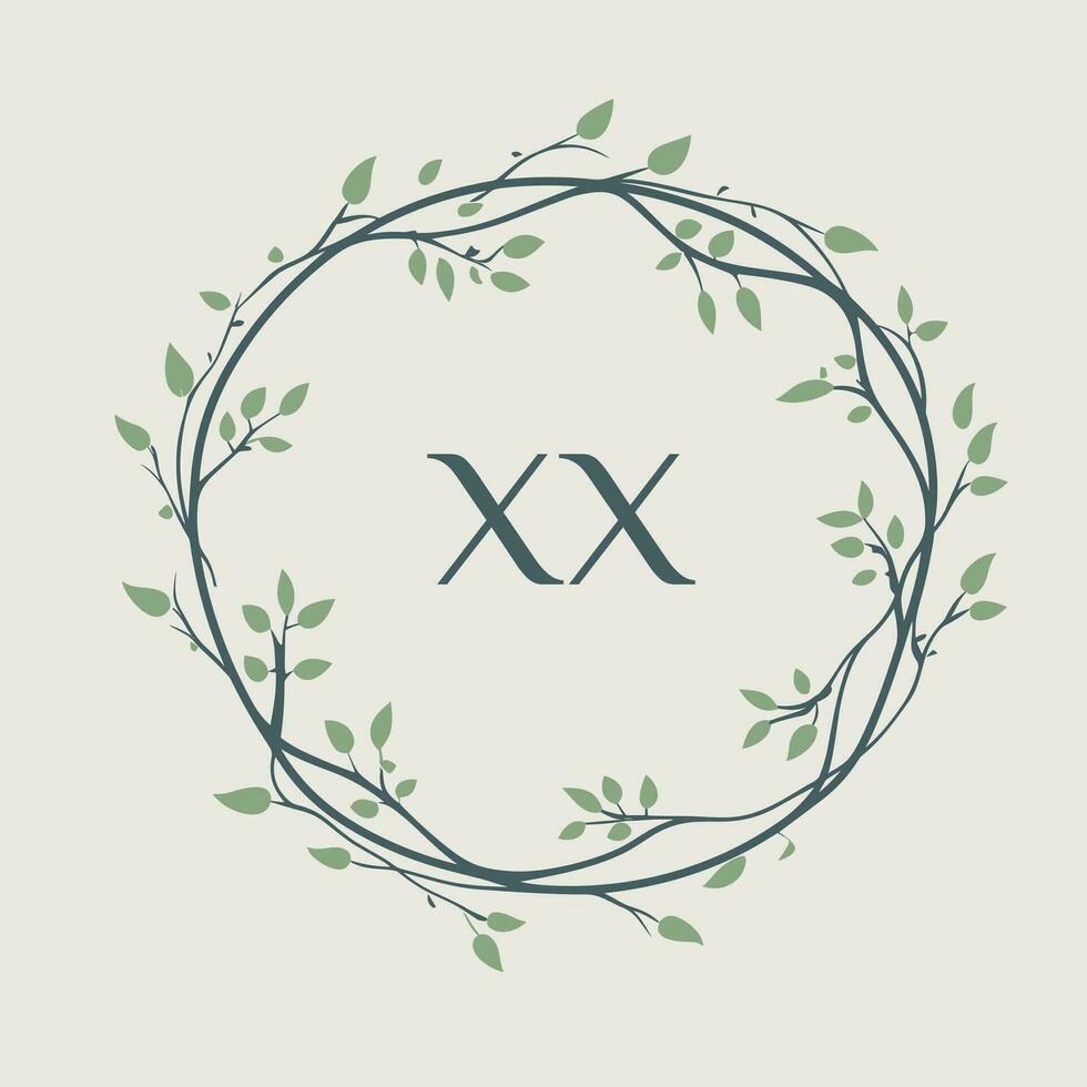 AI generated Eco-conscious production studio filled color initial logo idea. Sustainable fashion brand. Letters inside circle shape. Graphic design vector