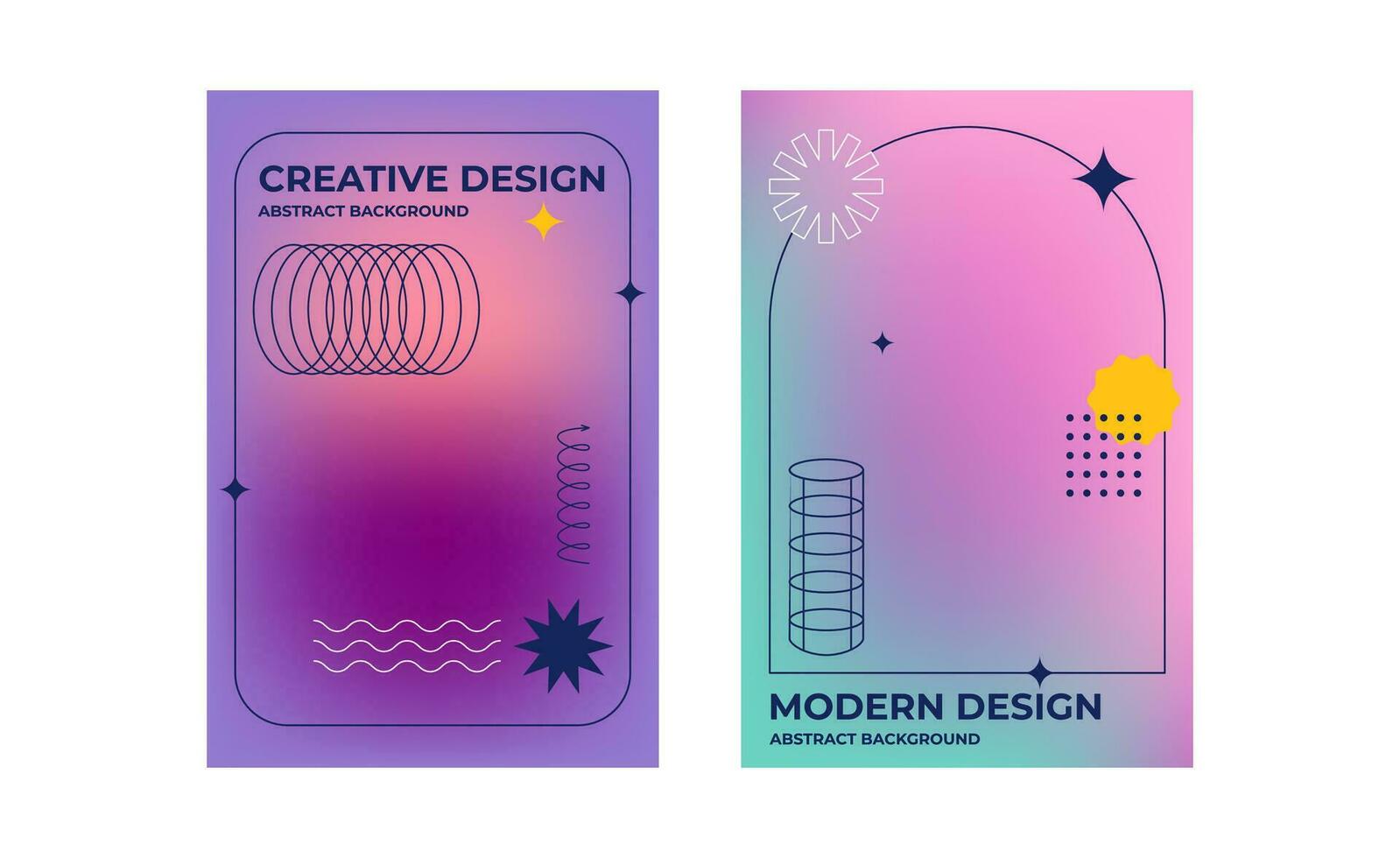 Modern abstract gradient posters. Creative futuristic background, banner, flyer. Linear geometry. Template for social media posts, digital marketing. vector