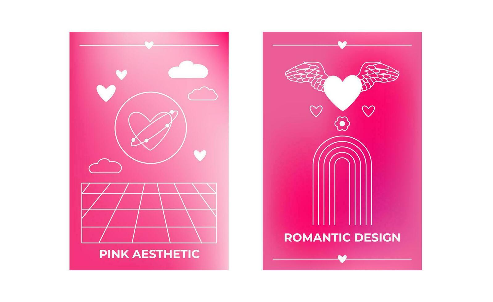 Abstract pink romantic backgrounds. Y2k glamour aesthetic. 2000s. Girly doll mood. Valentine's day, birthday, wedding. Backdrop, banner, cover, card. vector