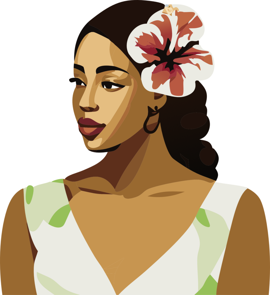 AI generated girl with flower png