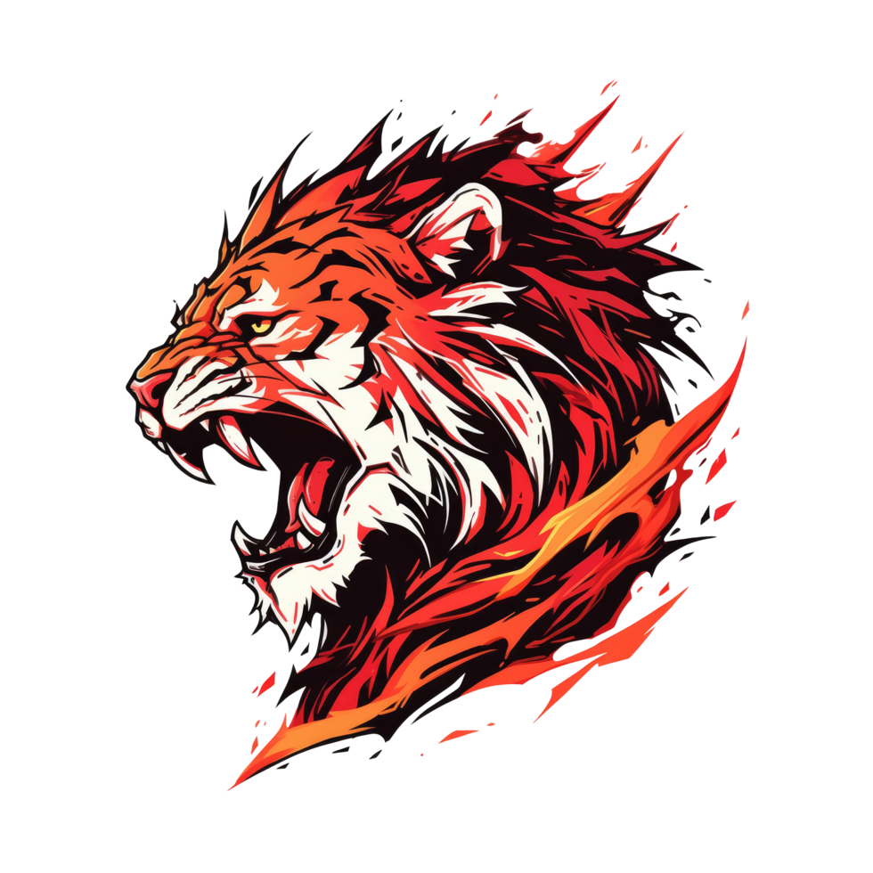 AI generated Cool Tiger head illustration for your design png