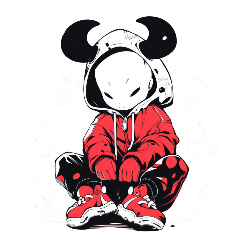 AI generated Custom cool hiphop character illustration for your t-shirt design png