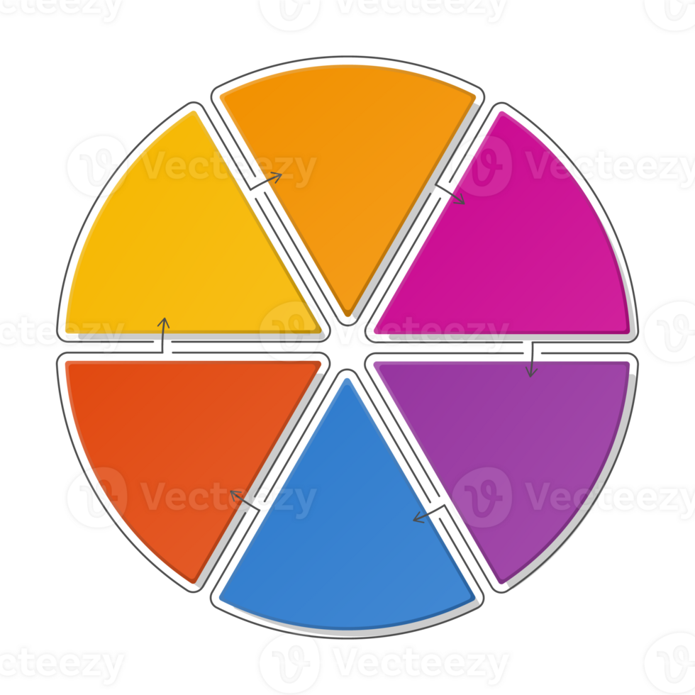 Infographic with 6 steps, process or options. png