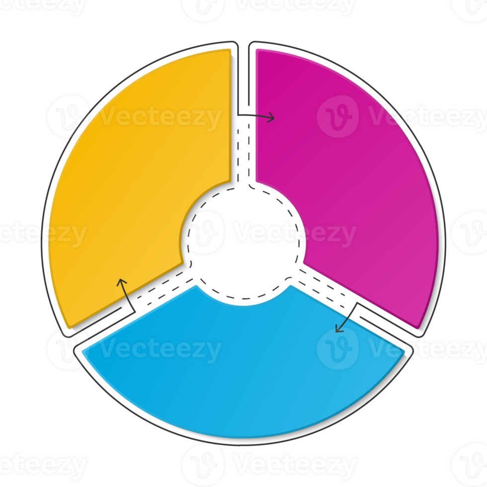 Infographic with 3 steps, process or options. png