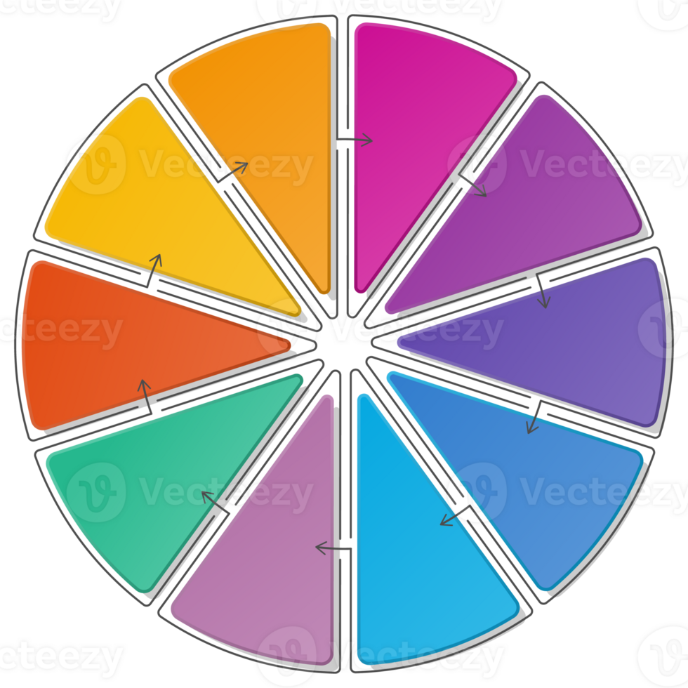Infographic with 10 steps, process or options. png