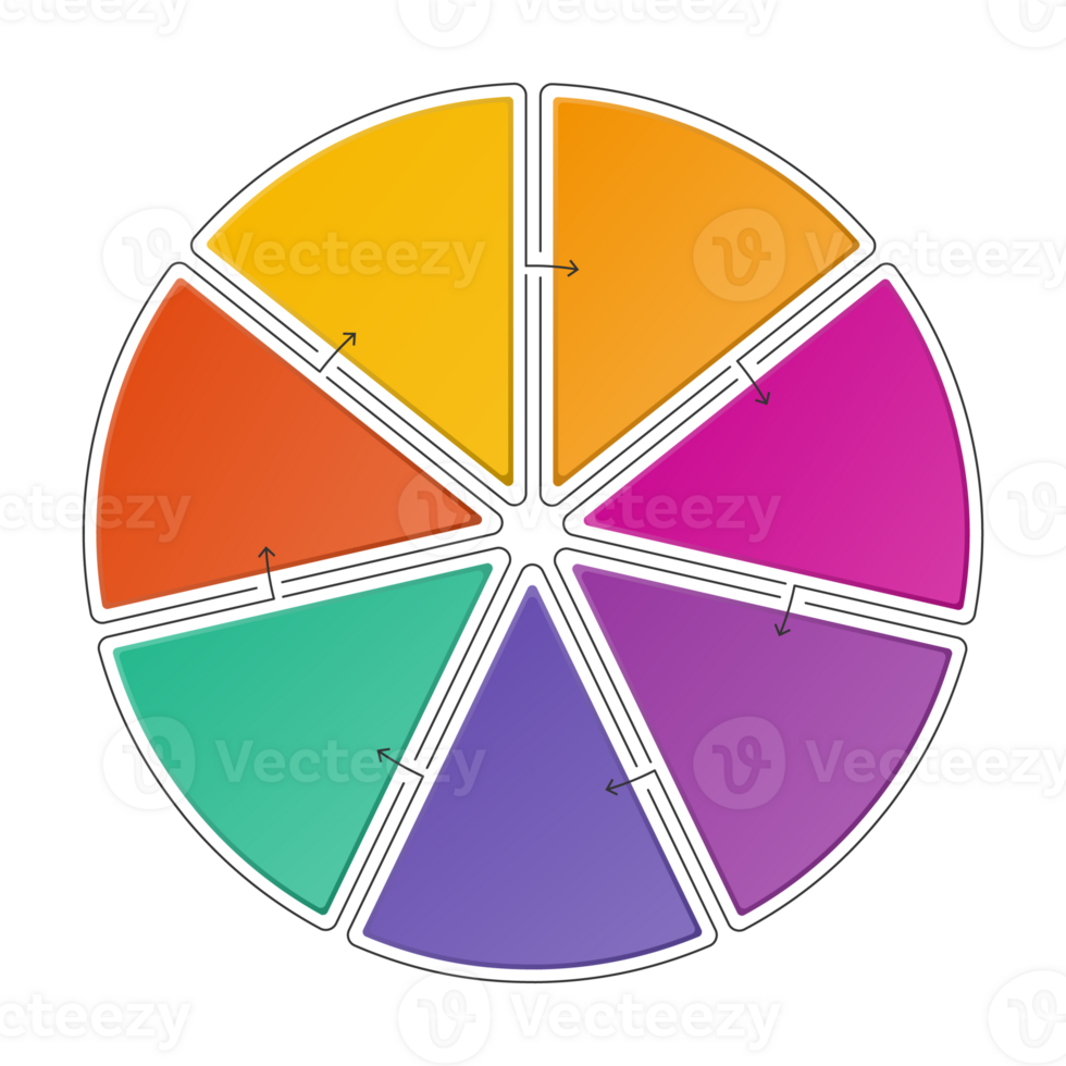 Infographic with 7 steps, process or options. png