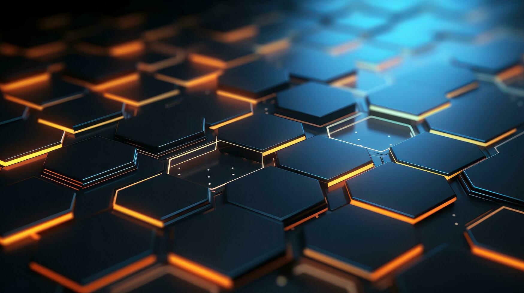 AI generated Abstract 3D render hexagon technology background. photo