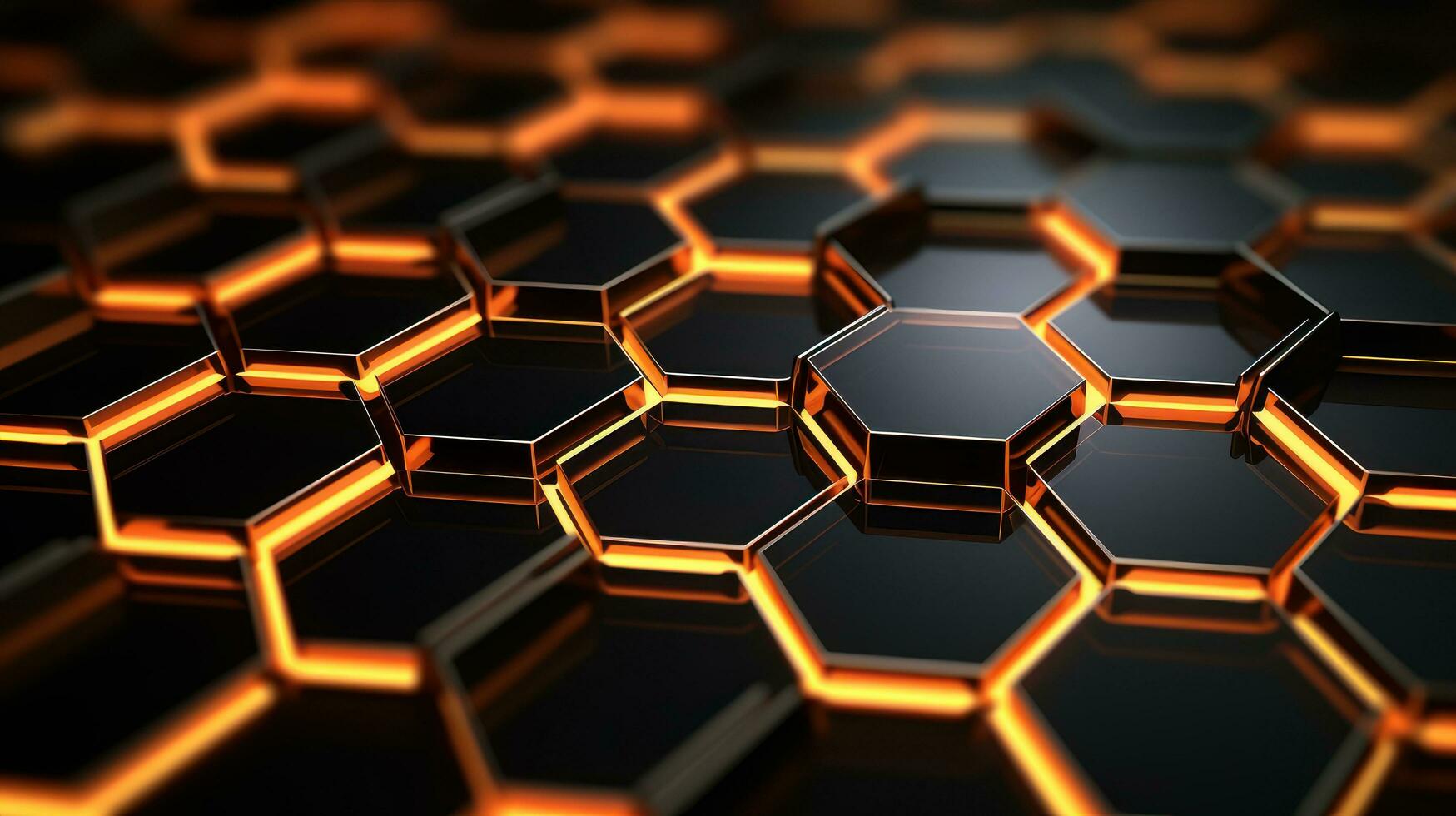 AI generated Abstract 3D render hexagon technology background. photo