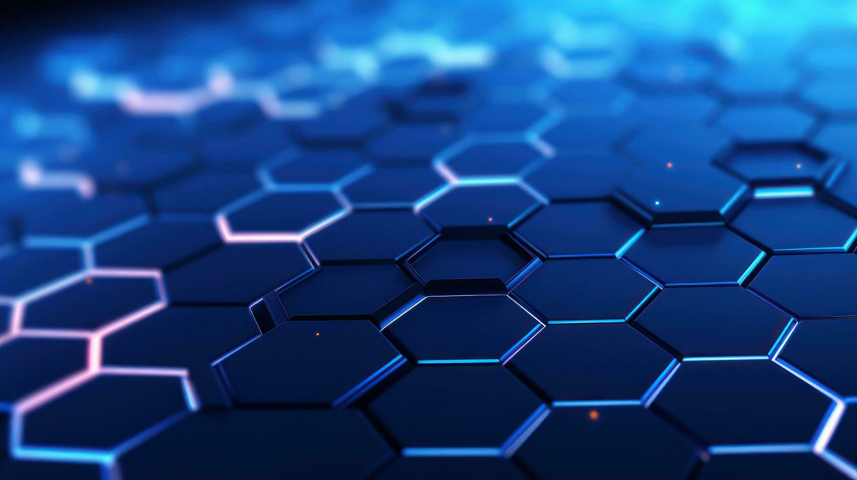 AI generated Abstract 3D render hexagon technology background. photo