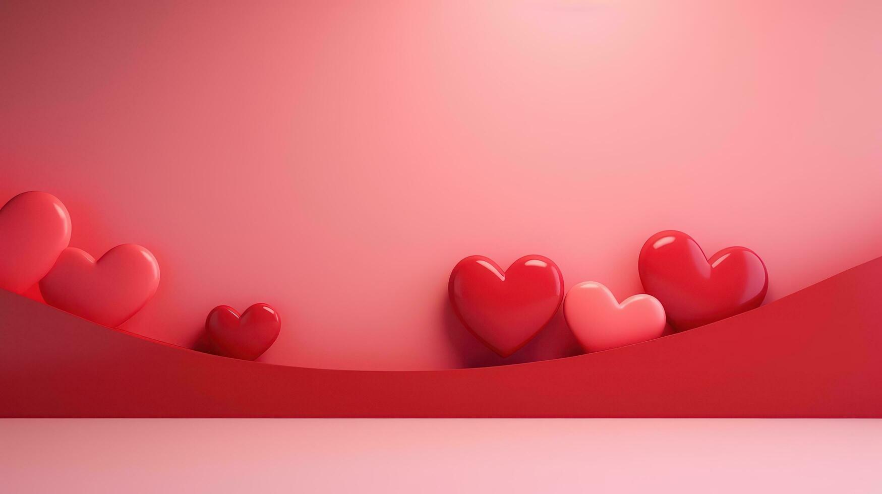 AI generated Beautiful scene with heart for products showcase. Valentines sale banner, Happy valentine's day background photo