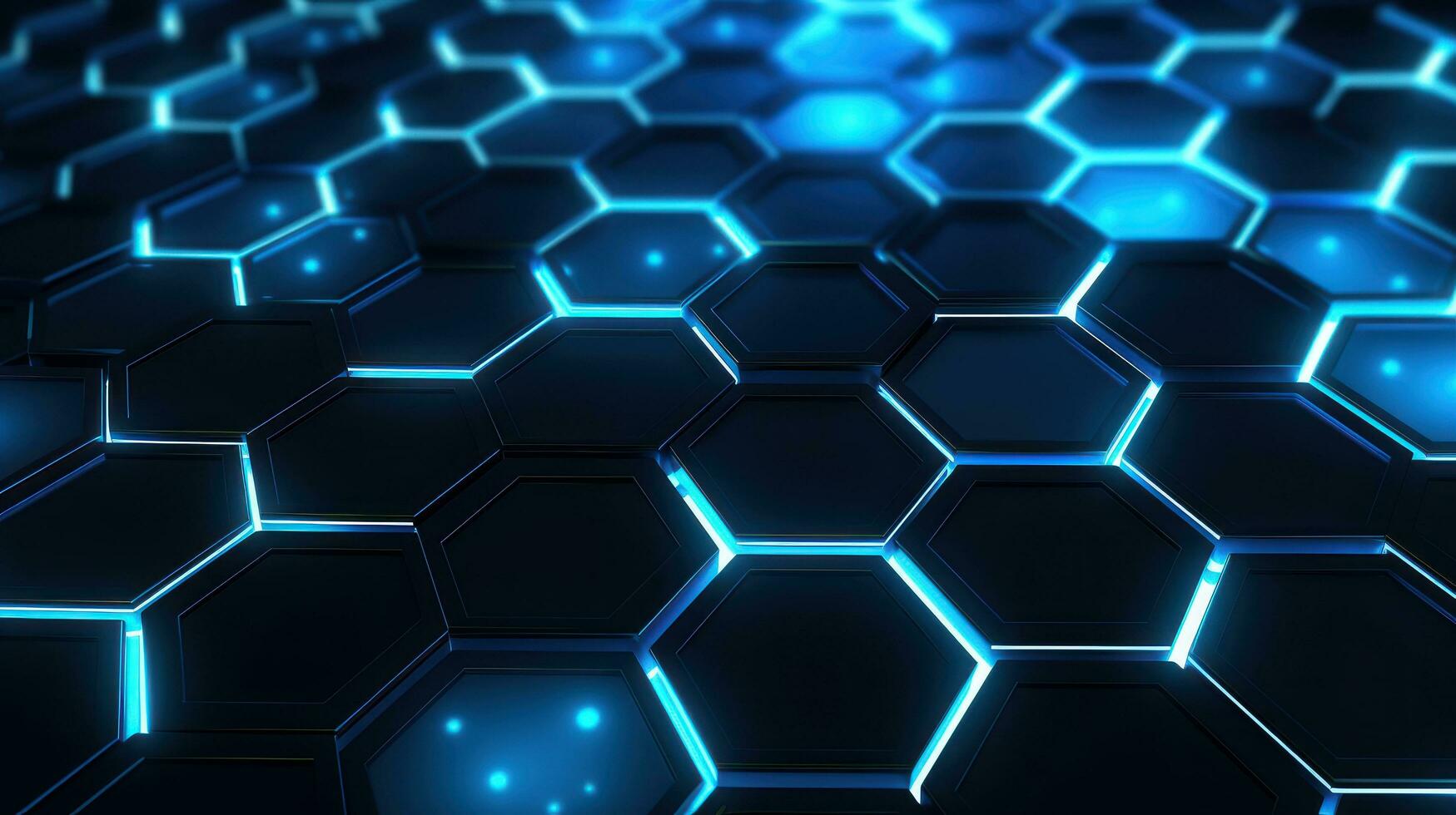 AI generated Abstract 3D render hexagon technology background. photo